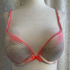 Victoria's Secret Coral and Beige Patterned Body by Victoria Bra